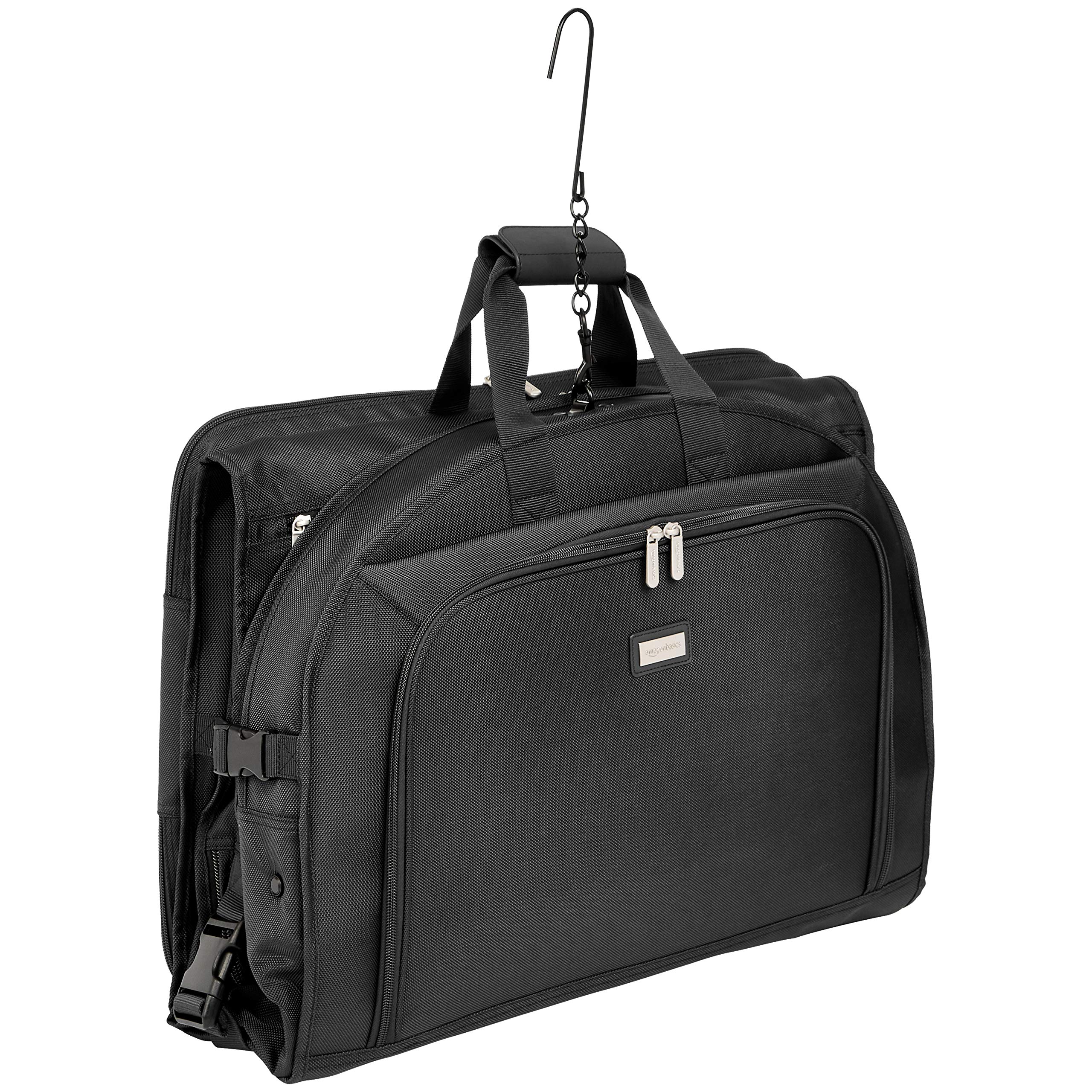 AmazonBasics Premium 三摺掛式衣物袋|22.5吋・黑色